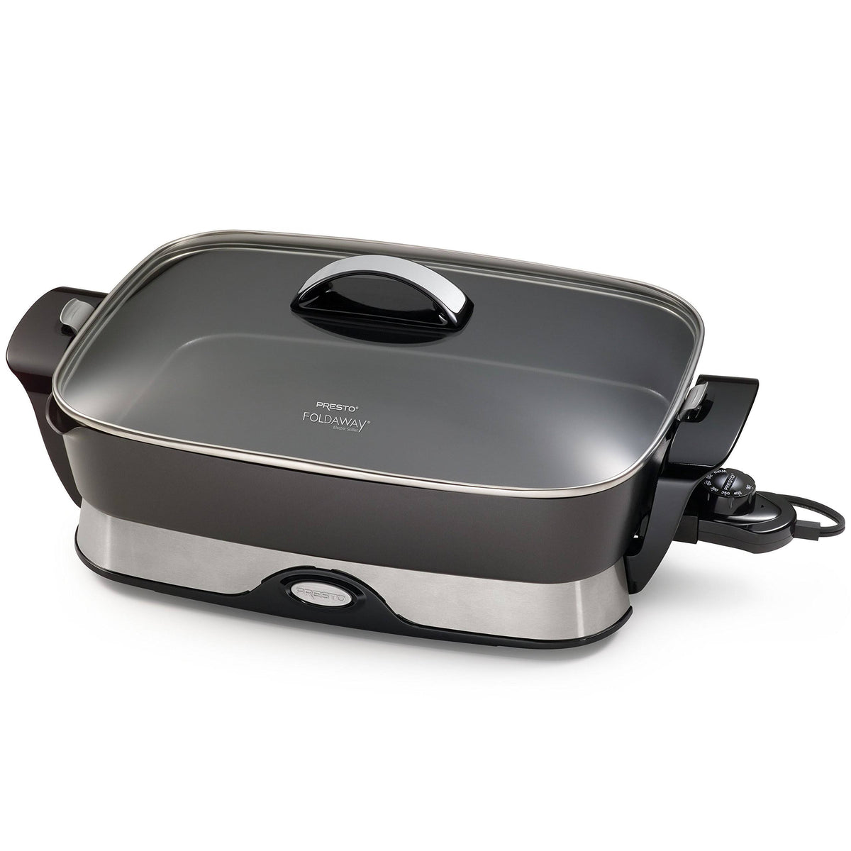 Presto 06857 Electric Skillet, 16 inch Foldaway Non Stick Skillet, Black