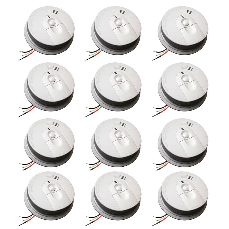 Kidde Firex Hardwired Smoke Detector with Ionization Sensor, 9-Volt Battery Backup, and Front Load Battery Door (12-Pack) i4618