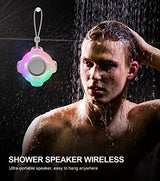 Waterproof Bluetooth Speaker IPX7, Shower Speaker with Dynamic Lights, TWS Mode, Loud Stereo Sound, Robust Bass, Portable Wireless Speaker with 24H Playtime for Kayak, Beach/Trip/Gifts for Unisex