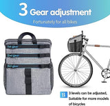 Dog Bike Basket Carrier, Pet Bicycle Front Carrier Backpack for Bike Riding Foldable Removable, Reflective Strips, 2 Side Storage Pockets, Pet Travel Bag for Cats Small Dogs