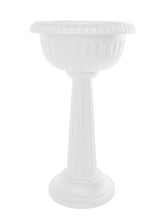 Bloem GU180-09 Grecian Urn Tall Pedestal Planter 32 Casper White