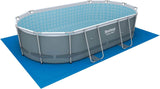 Bestway 56655E Power Steel 16ft x 10ft x 42in Outdoor Oval Frame Above Ground Swimming Pool Set with 1000 GPH Cartridge Filter Pump, Ladder, and Cover