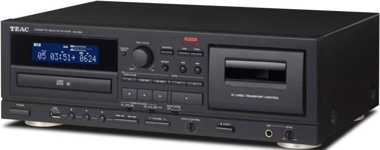 Teac Cassette and CD Player with USB Recorder and Mic Input Ad-850