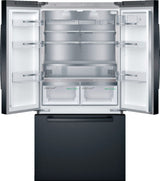 Bosch – 800 Series 21 Cu. Ft. French Door Counter-Depth Smart Refrigerator – Black stainless steel