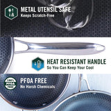 HexClad 1 Quart Hybrid Pot with Glass Lid – Non Stick Saucepan, Easy to Clean, Dishwasher & Oven Safe – Perfect for Making Sauces, Reheating Soups, Stocks, Cooking Grains