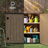 DWVO 5x3ft Resin Outdoor Storage Shed with Floor, Waterproof Lockable Storage Shed with Window, Plastic Outside Tool Storage for Garden, Backyard, Patio, Lawn, Gray