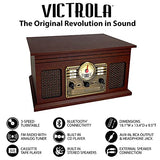 Victrola The Quincy 6-in-1 Bluetooth Record Player & Multimedia Center with Built-in Speakers ?C 3-Speed Turntable, CD & Cassette Player, AM/FM Radio, Wireless Music Streaming (Natural)