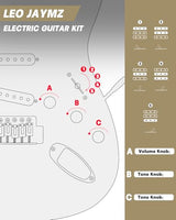 Leo Jaymz 39 Full Size ST Style Electric Guitar Starter Kit with SSH Pickup, 5W Portable Amp, Tuner, Gig Bag, Strap & Accessories (Violet Ocean)