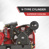 NorthStar Portable Gas Powered Air Compressor – Honda GX390 OHV Engine, 30-Gallon Horizontal Tank, 24.4 CFM at 90 PSI