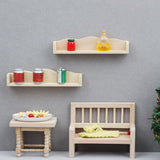 Dollhouse Wall Shelf Miniature Wooden Shelves 1: 12 Scale Tiny Wood Storage Rack Models for Doll House Room Furniture Accessories