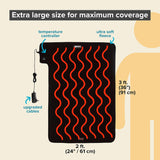 36 x 24 Venture Heat Far Infrared Deep Heating Pad for Injury Recovery and Pain Relief, 10 Hour Shutoff Ultra-Soft Deep Tissue Electric Therapeutic Device (Half Length)