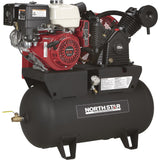 NorthStar Portable Gas Powered Air Compressor – Honda GX390 OHV Engine, 30-Gallon Horizontal Tank, 24.4 CFM at 90 PSI