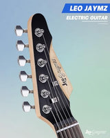 Leo Jaymz 39 Full Size ST Style Electric Guitar Starter Kit with SSH Pickup, 5W Portable Amp, Tuner, Gig Bag, Strap & Accessories (Violet Ocean)
